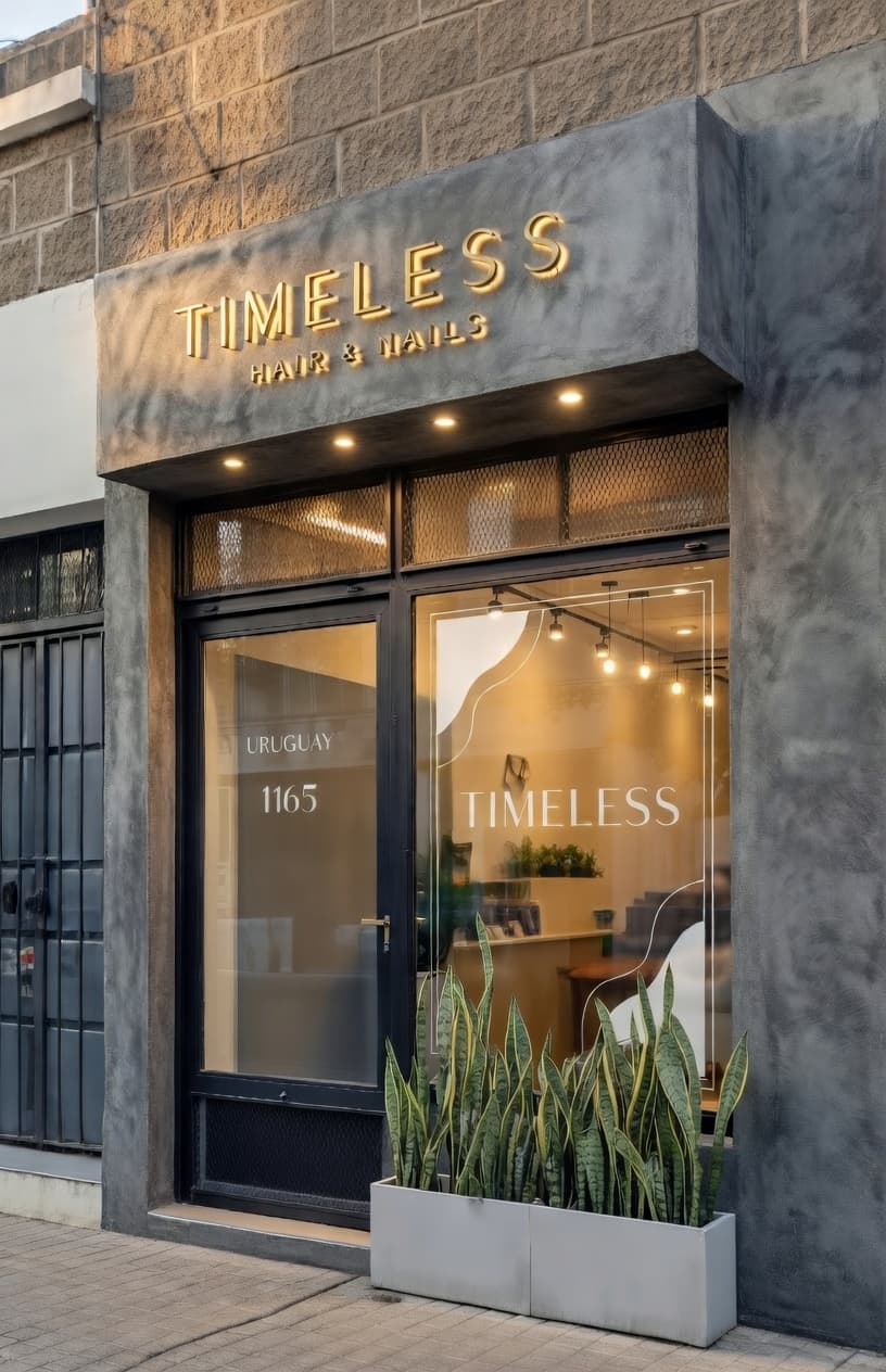 Fachada de Timeless Hair & Nails en Uruguay 1165, Corrientes